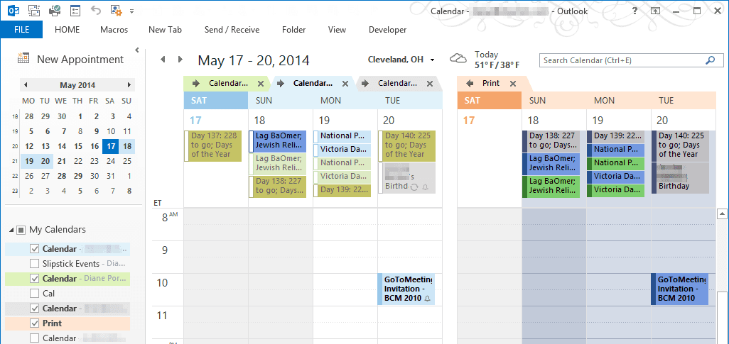 microsoft calendar printing assistant for mac